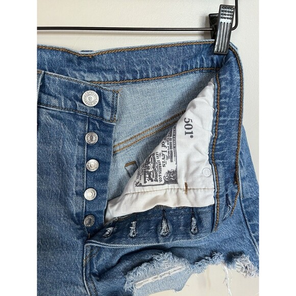 Levi’s 501 Cut Off Shorty Shorts, Button Fly High Waist, Size 26W - Picture 3 of 6
